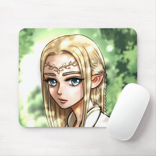 Elf Nymph Anime Manga Style Character Mouse Pad (With Mouse)