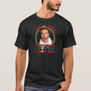 Elf OMG Santa I Know Him Raglan Baseball Tee
