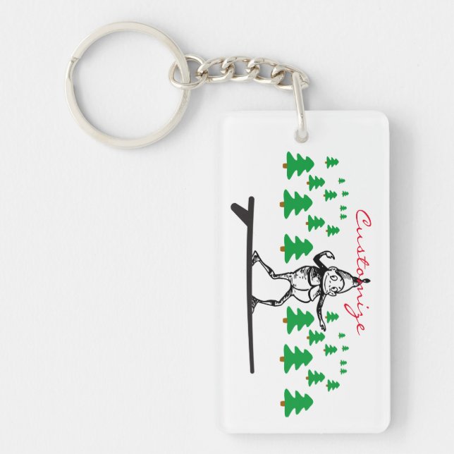 Elf on a Surfboard Thunder_Cove Key Ring (Front)