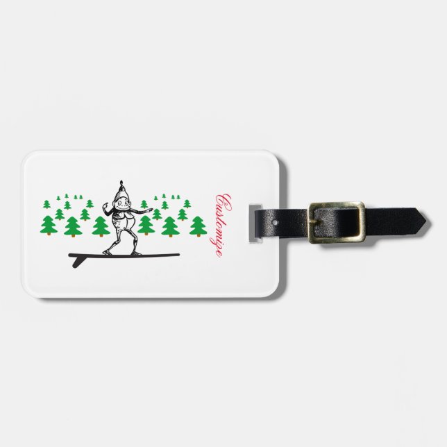 Elf on a Surfboard Thunder_Cove Luggage Tag (Front Horizontal)