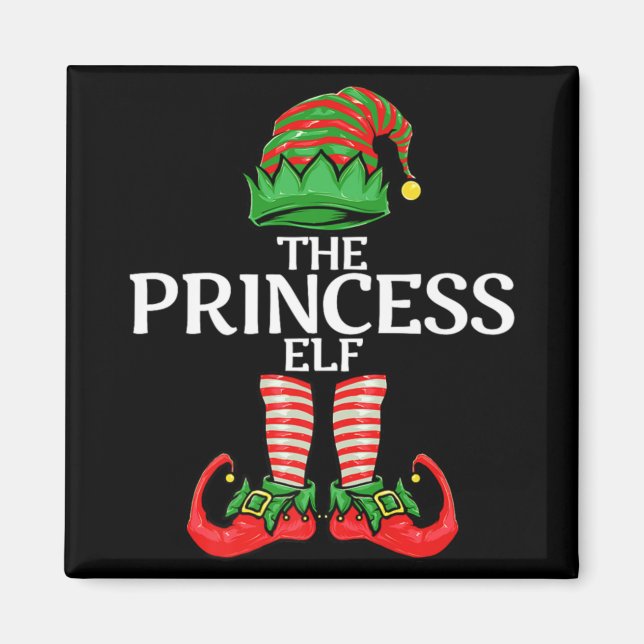 Elf Princess Christmas Family Matching Group Premi Magnet (Front)