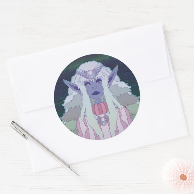 Elf Princess Classic Round Sticker (Envelope)