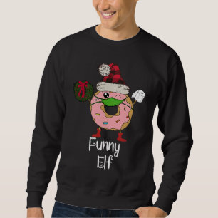 Elf Quarantine Christmas Donut 2020 Personality Fa Sweatshirt
