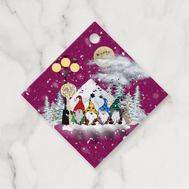 Elf Quartet Christmas Gift Tag (Front)