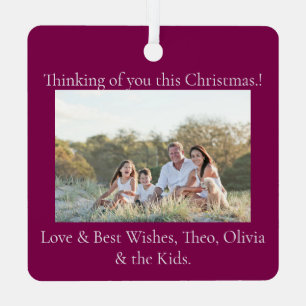 Elf Quartet Christmas Photo Tree Ornament