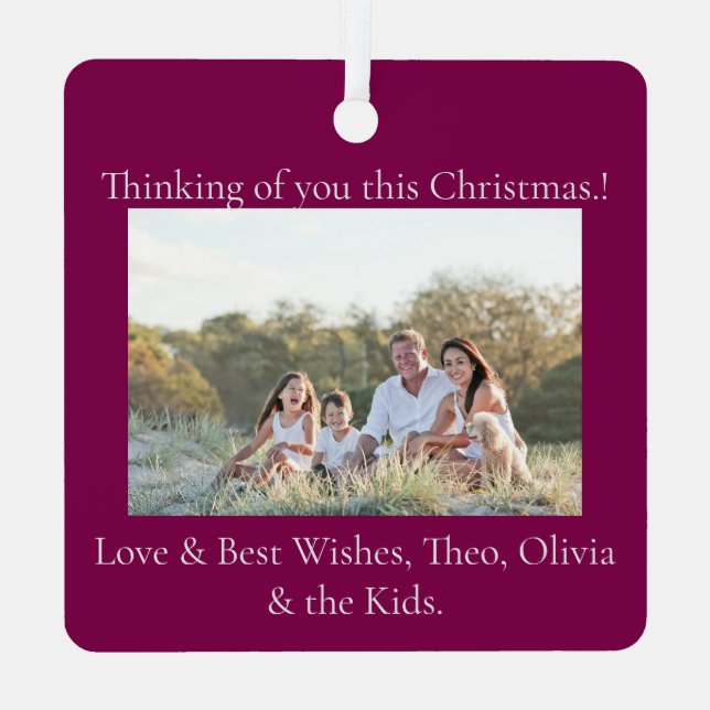 Elf Quartet Christmas Photo Tree Ornament (Back)