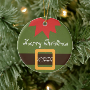Elf Red Green Have Yourself Merry Little Christmas Ceramic Ornament