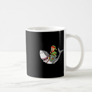 Elf Riding Shark Christmas Boys Girls Kids Xmas  Coffee Mug