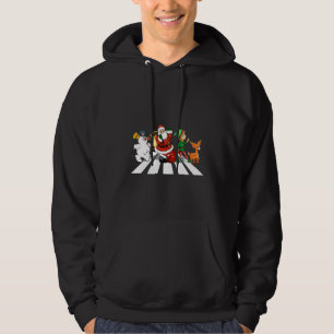 Elf Santa Snowman Reindeer Road Merry Christmas Pa Hoodie