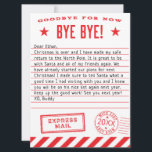 Elf Says Goodbye Holiday Card<br><div class="desc">Christmas is over and elf has to say goodbye for now. Customize this sweet note for your child and add to the fun of this holiday tradition!</div>
