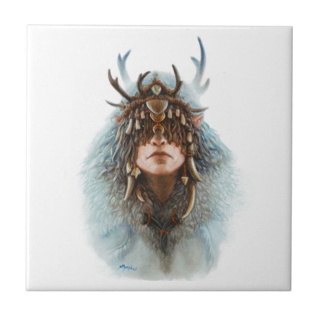 Elf Shaman Ceramic Tile (Front)