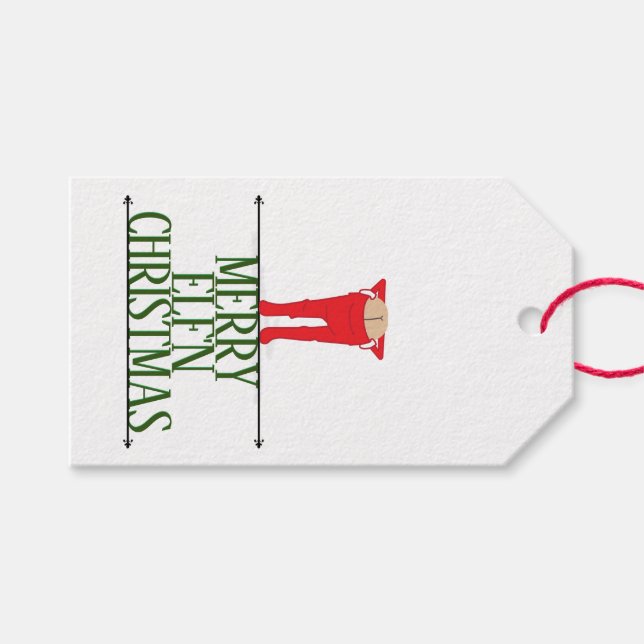 Elf Shenanigans Christmas Card Gift Tags (Front (Horizontal))