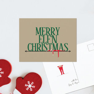 Elf Shenanigans Greeting Sign Christmas Postcard