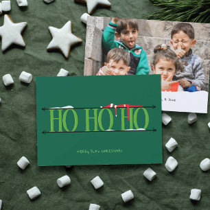 Elf Shenanigans Hunter Green Photo Christmas Card