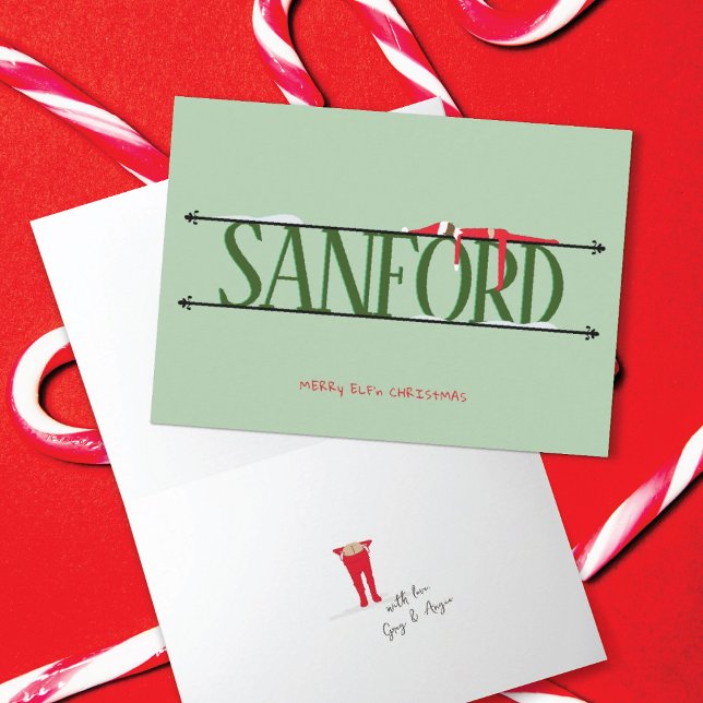 Elf Shenanigans Name Sign Green Folded Card (Creator Uploaded)