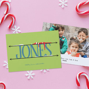 Elf Shenanigans Name Sign Photo Christmas Card