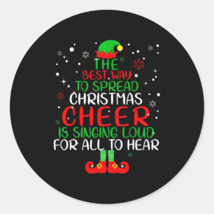 Elf Shirt The Way To Spread Christmas Cheer Boys M Classic Round Sticker
