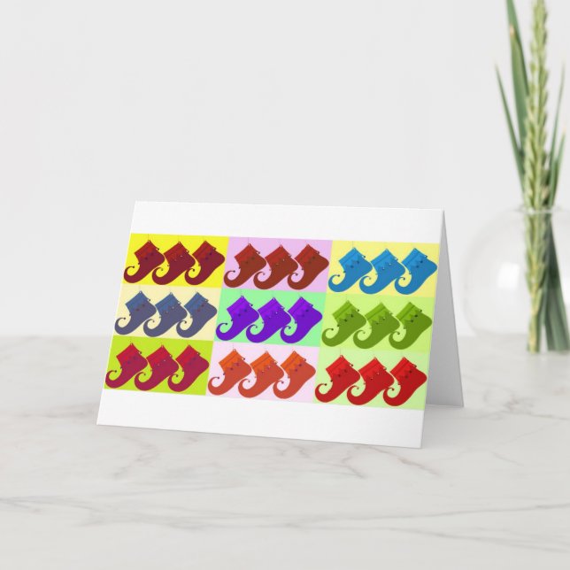 Elf Shoe Pop Art Holiday Card (Front)