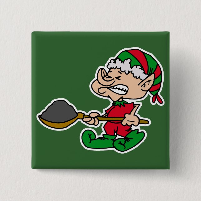 elf sholving coal 15 cm square badge (Front)
