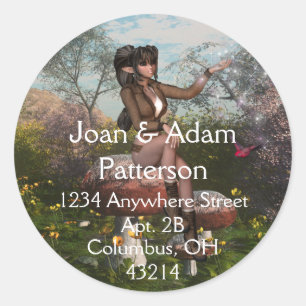 Elf sitting on a Mushroom Return Address Labels