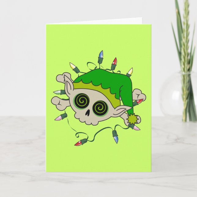 Elf Skull Holiday Card (Front)