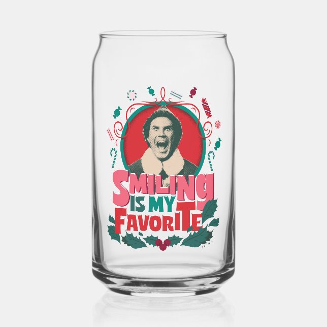 Elf - Smiling is My Favourite Can Glass (Front)