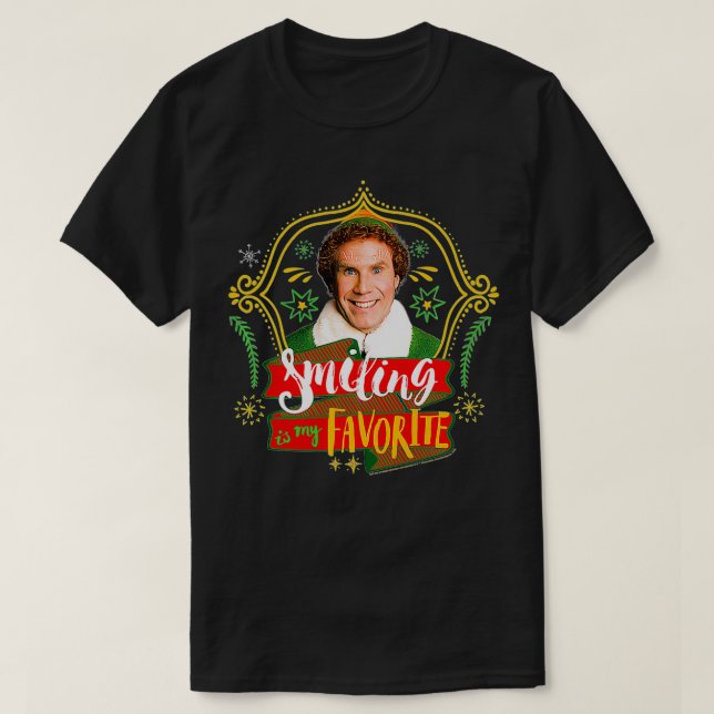 Elf Smiling Is My Favourite Premium  T-Shirt (Design Front)