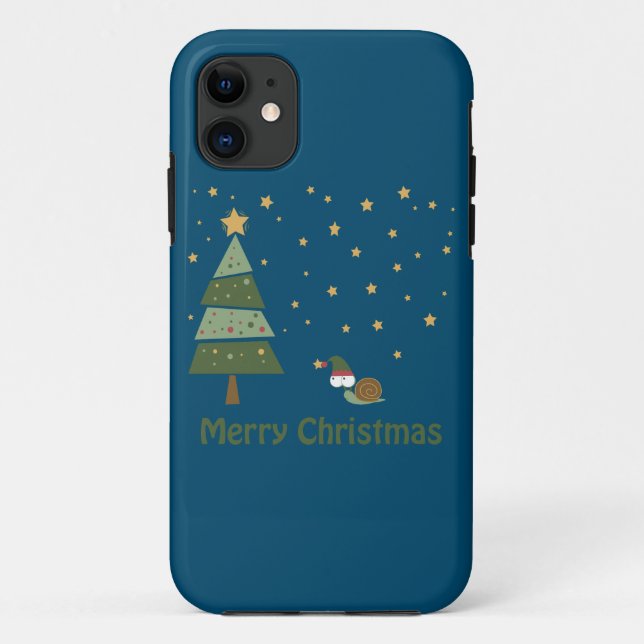 Elf Snail Christmas Scene Case-Mate iPhone Case (Back)
