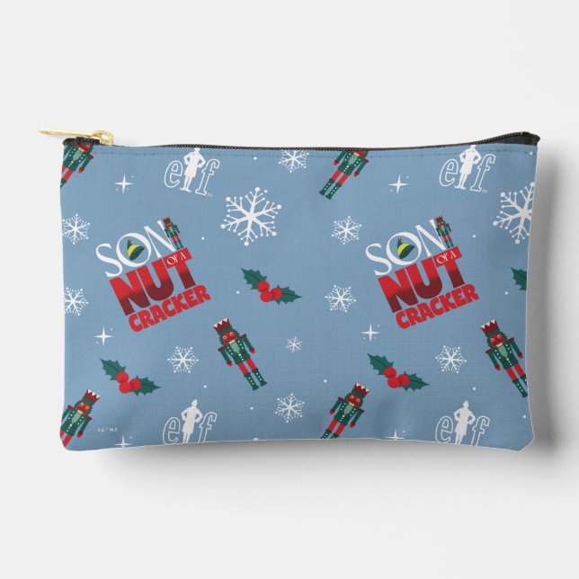 Elf "Son of a Nutcracker" Winter Pattern Accessory Pouch (Front)