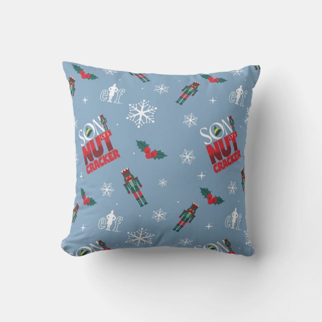 Elf "Son of a Nutcracker" Winter Pattern Cushion (Front)
