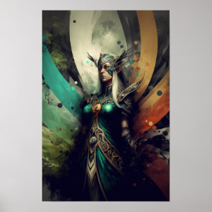 Elf Sorceress Fantasy Poster RPG Art 1