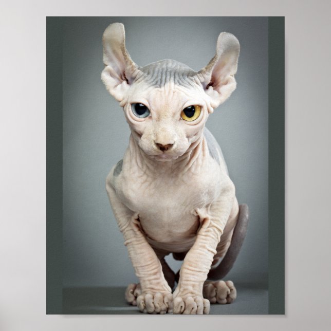 Elf Sphinx Cat Photograph Poster (Front)