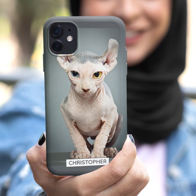 Elf Sphynx Cat Photograph | Add Your Name Case-Mate iPhone Case (Creator Uploaded)
