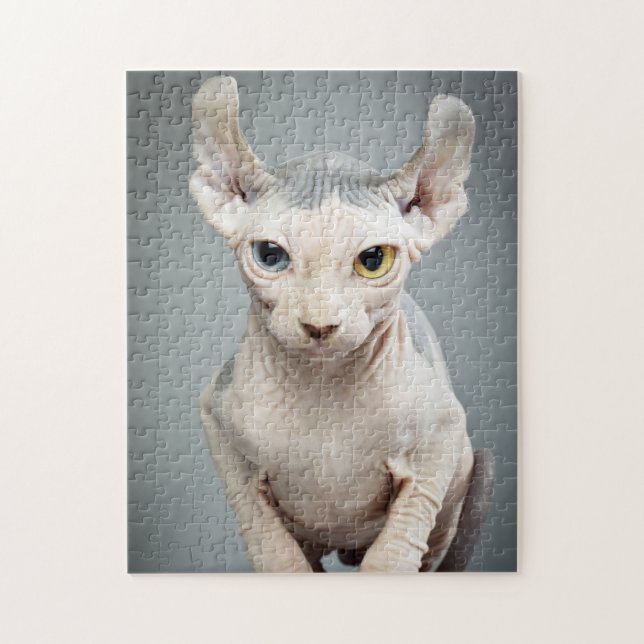 Elf Sphynx Cat Photograph Jigsaw Puzzle (Vertical)