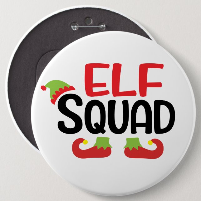 Elf Squad Christmas 6 Cm Round Badge (Front & Back)