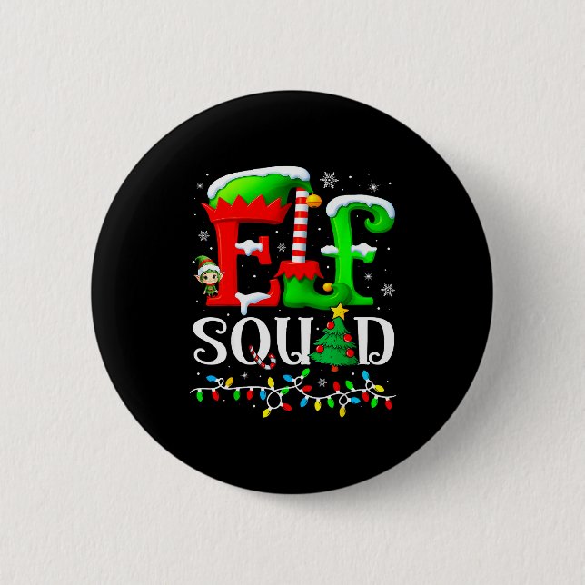 Elf Squad Christmas Family Matching Pajamas Elf Bo 6 Cm Round Badge (Front)