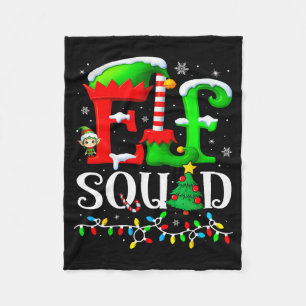 Elf Squad Christmas Family Matching Pajamas Elf Bo Fleece Blanket