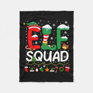 Elf Squad Christmas Family Matching Pyjamas Kids F Fleece Blanket