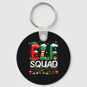Elf Squad Christmas Family Matching Pyjamas Kids F Key Ring