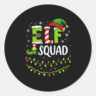 Elf Squad Christmas Lights Matching Holiday Crew  Classic Round Sticker