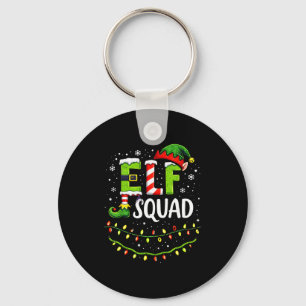 Elf Squad Christmas Lights Matching Holiday Crew  Key Ring