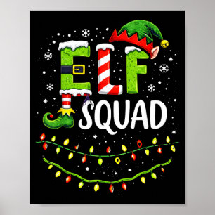 Elf Squad Christmas Lights Matching Holiday Crew  Poster