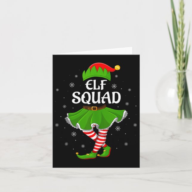 Elf Squad Christmas Matching Family Girls Women El Card (Front)