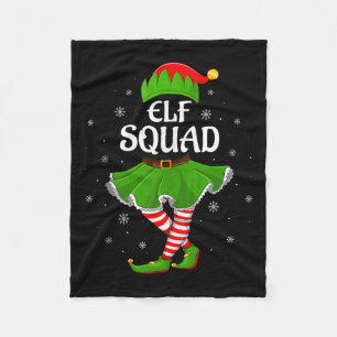 Elf Squad Christmas Matching Family Girls Women El Fleece Blanket