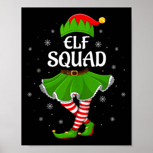 Elf Squad Christmas Matching Family Girls Women El Poster