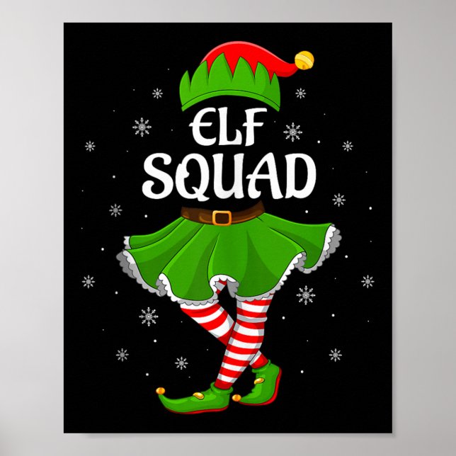 Elf Squad Christmas Matching Family Girls Women El Poster (Front)