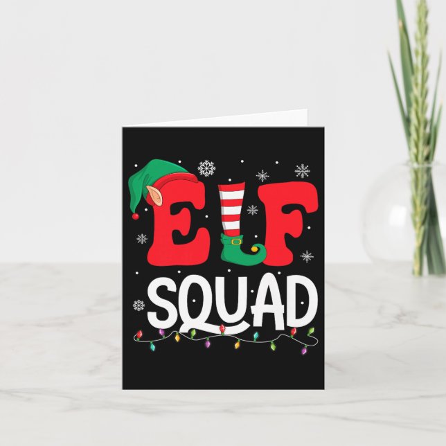 Elf Squad Christmas Matching Family Group Elf Xmas Card (Front)