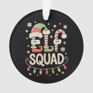Elf Squad Christmas Xmas Holiday Family Pyjamas Ornament