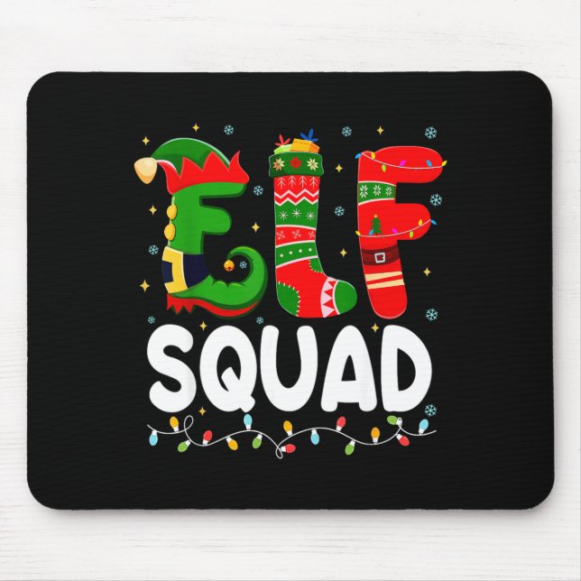 Elf Squad Family Christmas Matching Pajamas Xmas T Mouse Pad (Front)