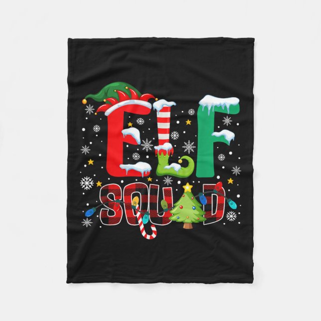 Elf Squad Family Christmas Matching Xmas Pyjamas B Fleece Blanket (Front)